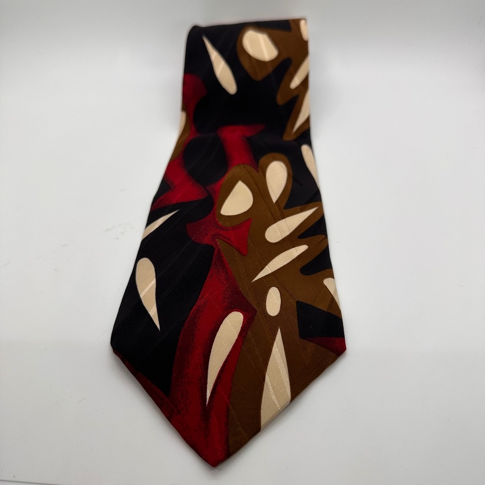 Claude Montana Paris Silk Tie Abstract Bold Artistic Print Design Made in Italy